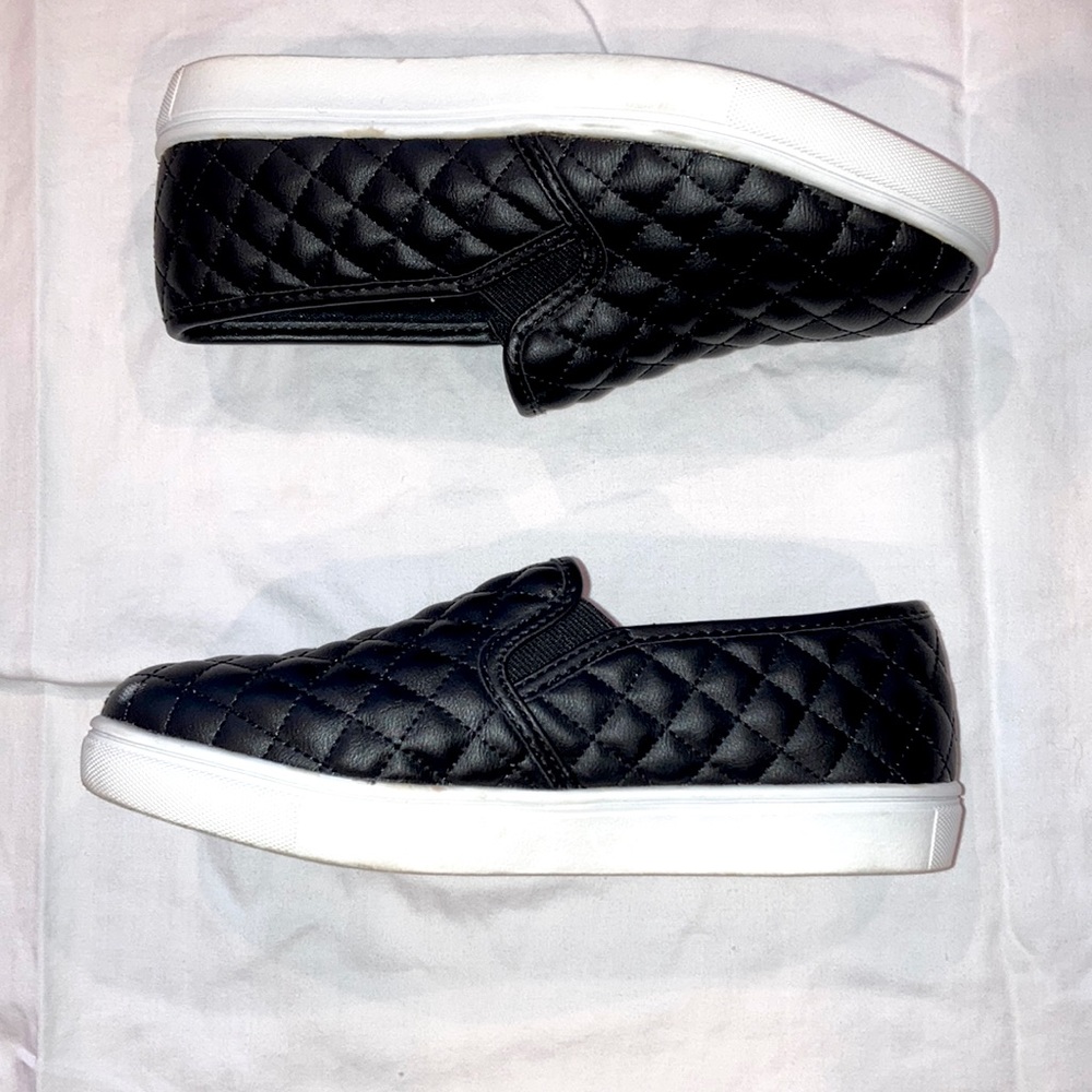 Cat and jack black checkered slip on shoes